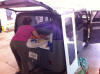 Nancy Hewitt tinting the Short Bus!